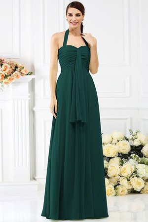 Robe demoiselle d'honneur plissage longue avec sans manches de dos nu en chiffon - Photo 9