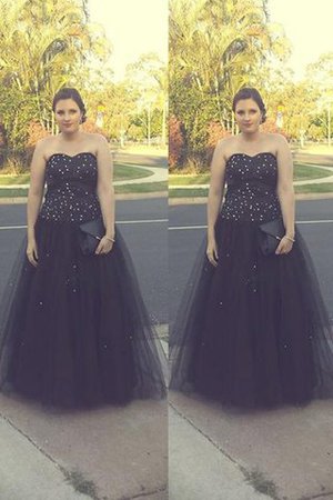 Normale Taille Duchesse-Linie Übergröße Ballkleid ohne Ärmeln mit Herz-Ausschnitt - Bild 1