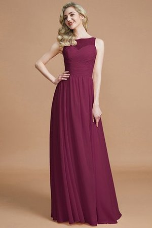 Vestido de Dama de Honor de Barco de Natural de Hasta el suelo de Sin mangas - Foto 10