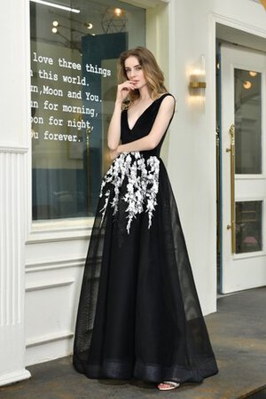 Garten A-Linie Zeitloses Satin Bezaubernd Abendkleid - Bild 9