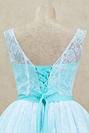 Robe fête de la rentrée romantique avec nœud à boucles ruché avec lacets avec perle - Photo 2