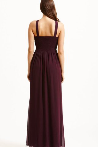 Robe demoiselle d'honneur longue charmeuse trou de serrure a-ligne - Photo 2