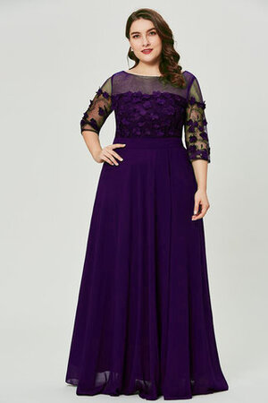 3 /4 Länge Ärmeln Wunderbar Sittsames Bodenlanges Luxus Abendkleid - Bild 3