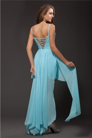 Robe de cocktail courte avec chiffon avec lacets a-ligne avec sans manches - Photo 2