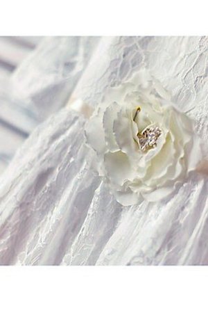 A Linie Prinzessin Schaufel-Ausschnitt Blumenmädchenkleid mit Blume mit Bordüre - Bild 5