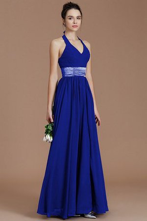 Normale Taille A-Line Ärmelloses Bodenlanges Brautjungfernkleid aus Chiffon - Bild 29