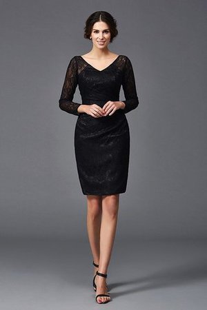 Abito mamma Sposa Mini Al Ginocchio Cerniera V-Scollo con Maniche Lunghe - Foto 3