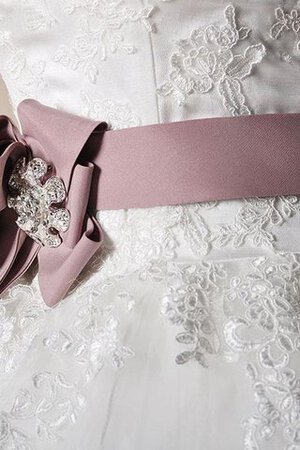 Robe de mariée naturel cordon appliques avec sans manches en organza - Photo 3