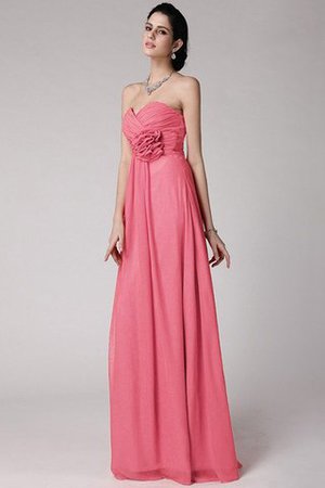 Robe demoiselle d'honneur longue plissage avec fleurs col en forme de cœur gaine - Photo 28