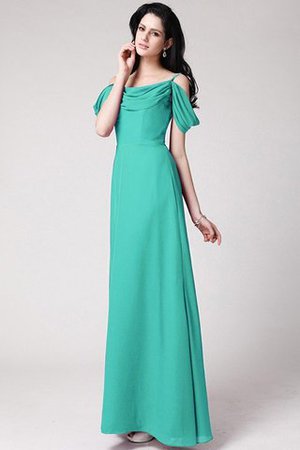 Ärmelloses Normale Taille Chiffon Bodenlanges Anständiges Brautjungfernkleid - Bild 13