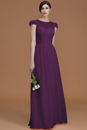 A-Linie Normale Taille Reißverschluss Bodenlanges Brautjungfernkleid mit Bordüre - Bild 19