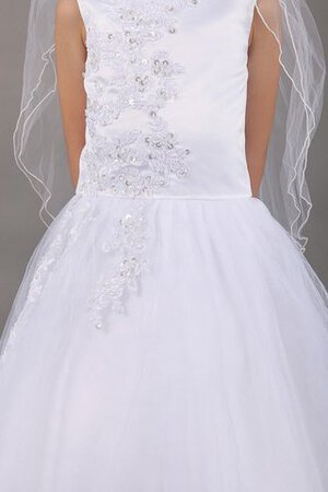 Abito da Cerimonia Bambini A-Line in Tulle Ball Gown con Applique Senza Maniche - Foto 4