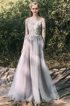 Robe de mariée attrayant textile en tulle jusqu'au sol moderne longue - Photo 1