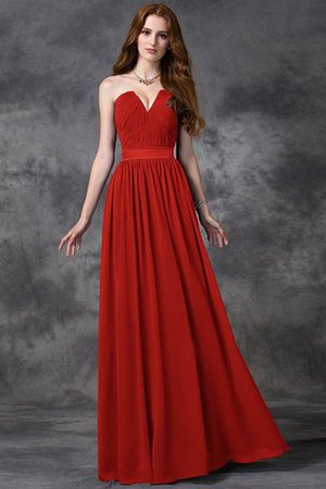 Abito da Damigella Lunghi Cuore A Terra con Increspato in Chiffon - Foto 23