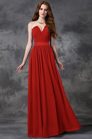 Robe demoiselle d'honneur longue manche nulle de col en cœur avec chiffon a-ligne - Photo 23