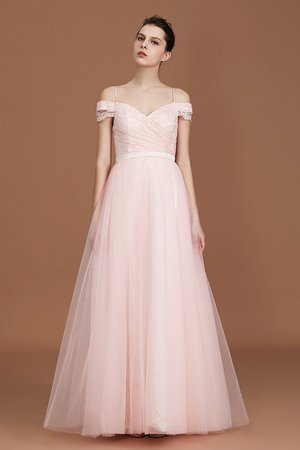 Tüll Bezaubernd Prinzessin Herz-Ausschnitt Brautjungfernkleid mit Natürlicher Taille - Bild 4