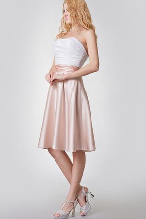 Robe demoiselle d'honneur courte romantique ruché de bustier a-ligne - Photo 5