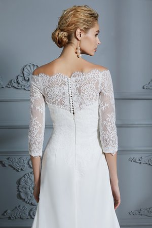 Robe de mariée en 3/4 manche de sirène charmant avec broderie simple - Photo 8