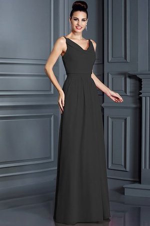 Robe demoiselle d'honneur longue de princesse en chiffon fermeutre eclair a-ligne - Photo 8