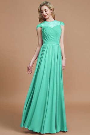 Robe demoiselle d'honneur naturel avec chiffon ligne a de princesse jusqu'au sol - Photo 20