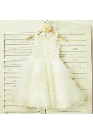 Robe de cortège enfant naturel en tulle fermeutre eclair col u profond a-ligne - Photo 3