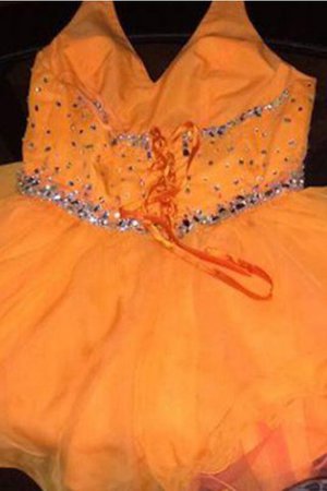 Robe de bal bref manche nulle en organza de princesse dénudé - Photo 3