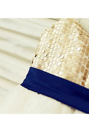 Robe de cortège enfant brillant naturel ligne a en tulle bretelles spaghetti - Photo 5