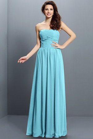 Prinzessin A Linie Plissiertes Bodenlanges Brautjungfernkleid aus Chiffon - Bild 3