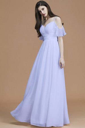 Abito da Damigella Senza Maniche A Terra Principessa A-Line in Chiffon - Foto 23