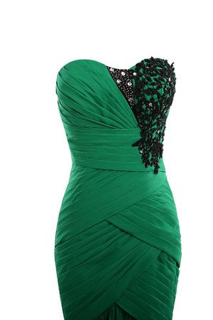 Keine Taille A-Line Chiffon Elegantes bodenlanges Abendkleid mit Reißverschluss - Bild 2