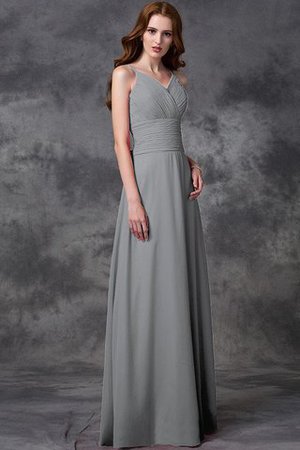 Vestido de Dama de Honor de Corte princesa de Corte-A en Gasa de Largo de Volante - Foto 27