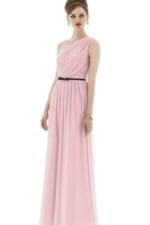 Chiffon Ein Schulter Elegantes langes Brautjungfernkleid mit Schmetterlingsknoten - Bild 1