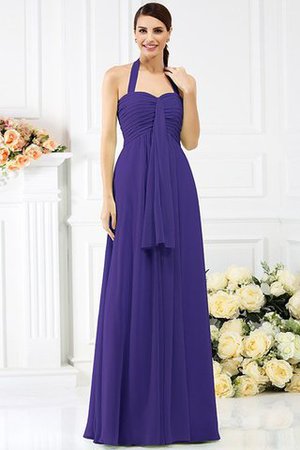 Robe demoiselle d'honneur plissage longue avec sans manches de dos nu en chiffon - Photo 24