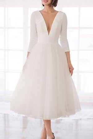 Normale Taille A-Line Bezaubernd Einfaches Brautkleid aus Satin - Bild 1