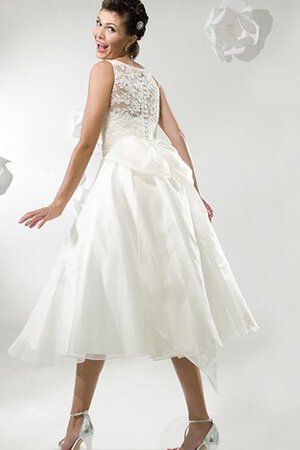 Modesto Vestido de Novia en Encaje y Organza de Escote redondo de Volantes Adorno - Foto 2