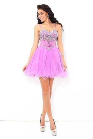 Robe de cocktail solennelle courte pailleté de princesse avec sans manches - Photo 4