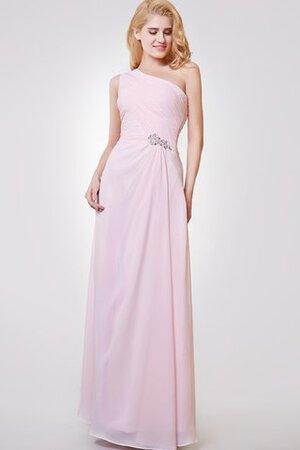 Robe de soirée avec chiffon fermeutre eclair a-ligne d'épaule asymétrique - Photo 1