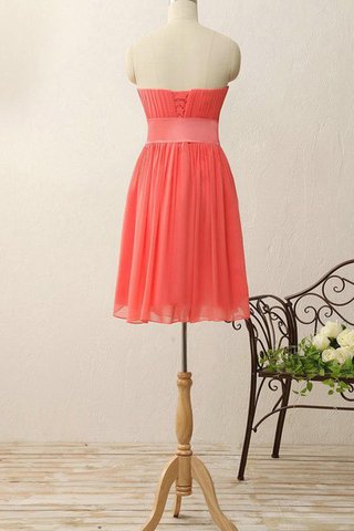 Abito da Damigella con Piega Naturale in Chiffon A-Line mini senza spalline - Foto 2