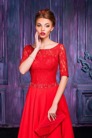 Robe de bal naturel avec perle fermeutre eclair a-ligne jusqu'au sol - Photo 2