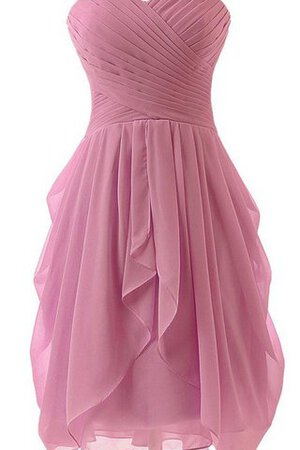 A-Linie Ärmelloses kurzes Abschlusskleid mit Rücken Schnürung mit Rüschen - Bild 1