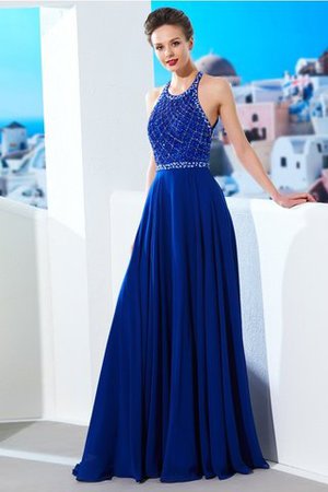 Juwel Ausschnitt A-Linie Normale Taille Perlenbesetztes Anständiges Abendkleid - Bild 4