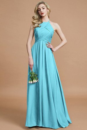 Natürliche Taile Prinzessin Reißverschluss Gerüschtes Bodenlanges Brautjungfernkleid - Bild 8