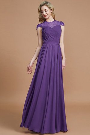 Robe demoiselle d'honneur naturel avec chiffon ligne a de princesse jusqu'au sol - Photo 29