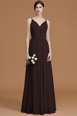 Abito da Damigella A Terra Naturale Principessa in Chiffon A-Line - Foto 13