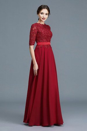 Ärmelloses Halbe Ärmeln Prinzessin Bodenlanges Brautmutterkleid mit Applikation - Bild 5