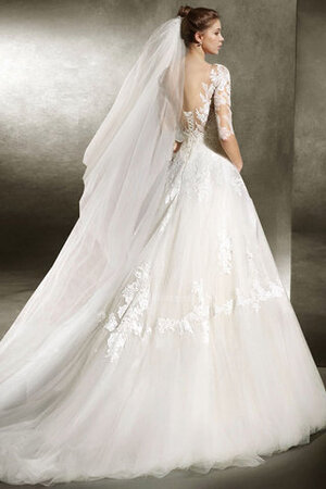 Robe de mariée adorable col en bateau longueur au ras du sol vintage moderne - Photo 4