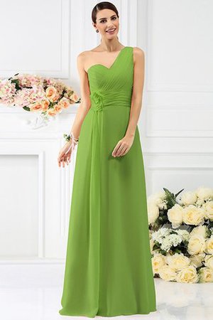 Empire Taille Prinzessin Reißverschluss Bodenlanges Brautjungfernkleid mit Plissierungen - Bild 14