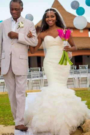 Robe de mariée de traîne moyenne jusqu'au sol rêveur elegante longue - Photo 3