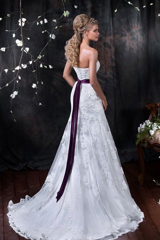 Vestido de Novia de Corte Sirena de Cordón de Apliques de Cola Barriba de Flores - Foto 2
