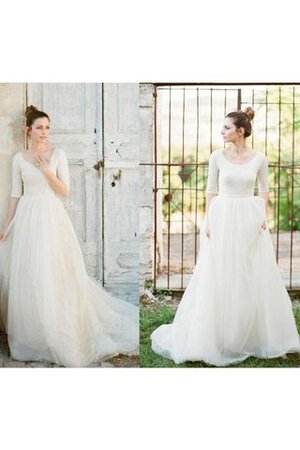 Reißverschluss plissiertes Tüll modisches extravagantes Brautkleid mit Rüschen - Bild 4